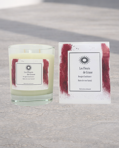 Bougie 220 gr Baies de rose santal
