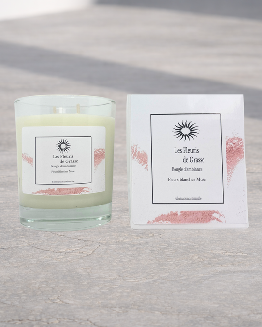 Bougie 220 gr Fleurs Blanches Musc